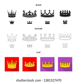 Isolated object of medieval and nobility sign. Collection of medieval and monarchy stock vector illustration.