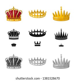 Isolated object of medieval and nobility sign. Set of medieval and monarchy stock symbol for web.