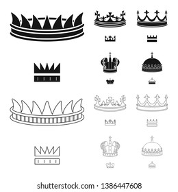 Isolated object of medieval and nobility sign. Collection of medieval and monarchy stock vector illustration.