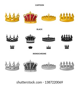 Isolated object of medieval and nobility sign. Collection of medieval and monarchy vector icon for stock.