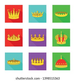 Isolated object of medieval and nobility sign. Collection of medieval and monarchy stock symbol for web.