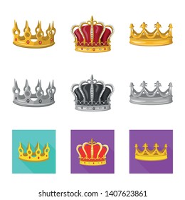 Isolated object of medieval and nobility sign. Collection of medieval and monarchy vector icon for stock.