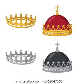 Isolated object of medieval and nobility sign. Set of medieval and monarchy stock symbol for web.
