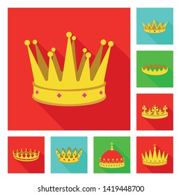 Isolated object of medieval and nobility sign. Set of medieval and monarchy stock vector illustration.