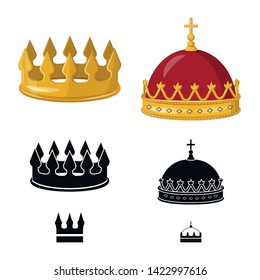 Isolated object of medieval and nobility sign. Collection of medieval and monarchy stock symbol for web.