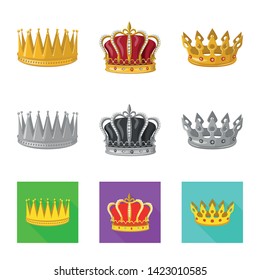 Isolated object of medieval and nobility sign. Set of medieval and monarchy vector icon for stock.