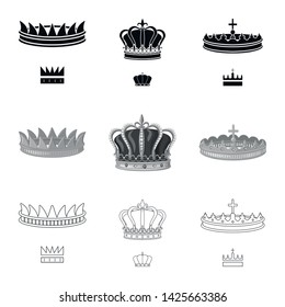 Isolated object of medieval and nobility sign. Collection of medieval and monarchy stock symbol for web.