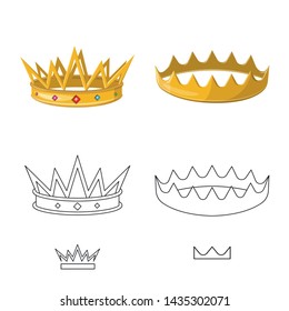 Isolated object of medieval and nobility sign. Collection of medieval and monarchy stock vector illustration.