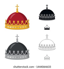 Isolated object of medieval and nobility sign. Collection of medieval and monarchy stock symbol for web.
