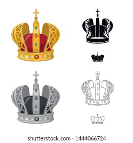 Isolated object of medieval and nobility sign. Set of medieval and monarchy stock symbol for web.