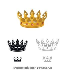 Isolated object of medieval and nobility sign. Set of medieval and monarchy stock symbol for web.