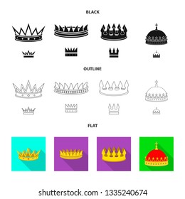Isolated object of medieval and nobility symbol. Set of medieval and monarchy stock vector illustration.