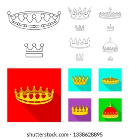 Isolated object of medieval and nobility symbol. Set of medieval and monarchy vector icon for stock.