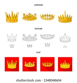 Isolated object of medieval and nobility symbol. Collection of medieval and monarchy vector icon for stock.