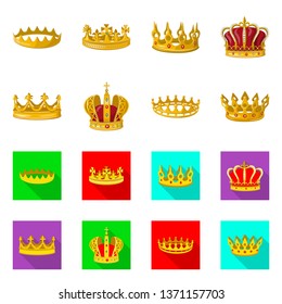 Isolated object of medieval and nobility symbol. Set of medieval and monarchy stock vector illustration.