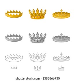 Isolated object of medieval and nobility symbol. Collection of medieval and monarchy stock vector illustration.