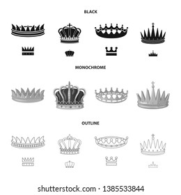 Isolated object of medieval and nobility symbol. Set of medieval and monarchy vector icon for stock.