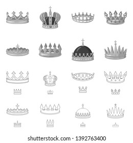 Isolated object of medieval and nobility symbol. Collection of medieval and monarchy vector icon for stock.