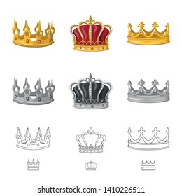 Isolated object of medieval and nobility symbol. Set of medieval and monarchy stock vector illustration.