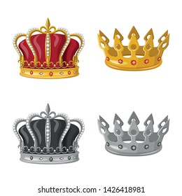 Isolated object of medieval and nobility symbol. Set of medieval and monarchy vector icon for stock.