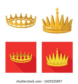 Isolated object of medieval and nobility symbol. Set of medieval and monarchy vector icon for stock.