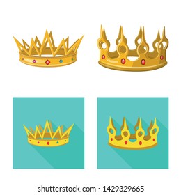 Isolated object of medieval and nobility symbol. Collection of medieval and monarchy vector icon for stock.