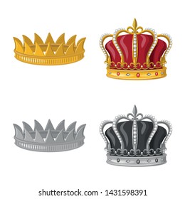 Isolated object of medieval and nobility symbol. Collection of medieval and monarchy stock symbol for web.