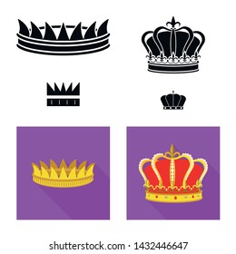 Isolated object of medieval and nobility symbol. Collection of medieval and monarchy stock symbol for web.