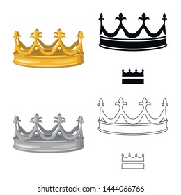 Isolated object of medieval and nobility symbol. Collection of medieval and monarchy stock vector illustration.