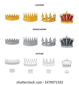 Isolated object of medieval and nobility symbol. Set of medieval and monarchy vector icon for stock.