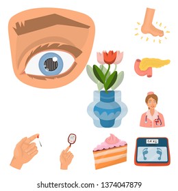 Isolated object of mellitus and diabetes logo. Collection of mellitus and diet stock symbol for web.