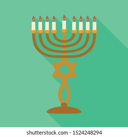 Isolated object of menorah and star logo. Graphic of menorah and bright vector icon for stock.