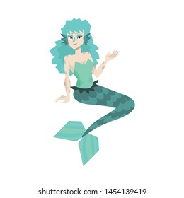 Isolated object of mermaid and girl icon. Set of mermaid and fantasy stock vector illustration.