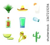 Isolated object of Mexico and tequila sign. Collection of Mexico and fiesta stock symbol for web.