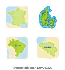 Isolated object of middle and east icon. Collection of middle and country stock vector illustration.