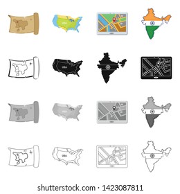 Isolated object of middle and east icon. Set of middle and country stock vector illustration.