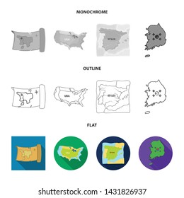 Isolated object of middle and east icon. Set of middle and country vector icon for stock.