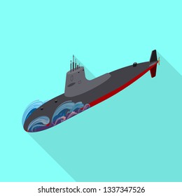 Isolated object of military and nuclear symbol. Set of military and ship stock vector illustration.