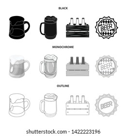 Isolated object of minimal and pint logo. Collection of minimal and craft stock symbol for web.