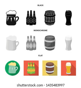 Isolated object of minimal and pint logo. Set of minimal and craft stock vector illustration.