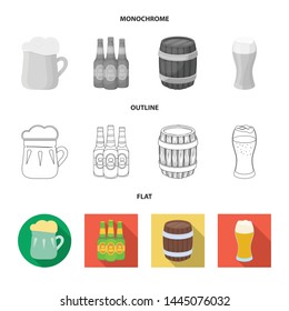 Isolated object of minimal and pint symbol. Set of minimal and craft stock vector illustration.