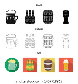 Isolated object of minimal and pint symbol. Collection of minimal and craft stock vector illustration.