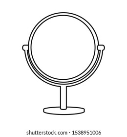 Isolated object of mirror and circle icon. Graphic of mirror and metal stock symbol for web.