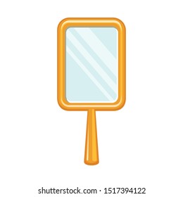 Isolated object of mirror and gold logo. Web element of mirror and handle stock symbol for web.