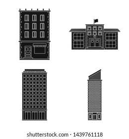 Isolated object of modern and estate logo. Collection of modern and building stock symbol for web.