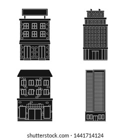 Isolated object of modern and estate logo. Collection of modern and building vector icon for stock.