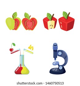 Isolated object of modified and genetically logo. Set of modified and science stock vector illustration.