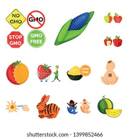 Isolated object of modified and genetically sign. Collection of modified and science vector icon for stock.