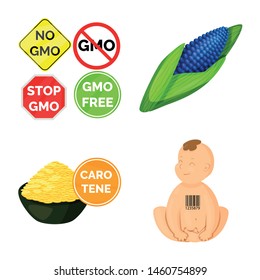 Isolated object of modified and genetically symbol. Set of modified and science vector icon for stock.