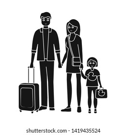 Isolated object of mom  and dad  symbol. Collection of mom  and suitcase stock symbol for web.